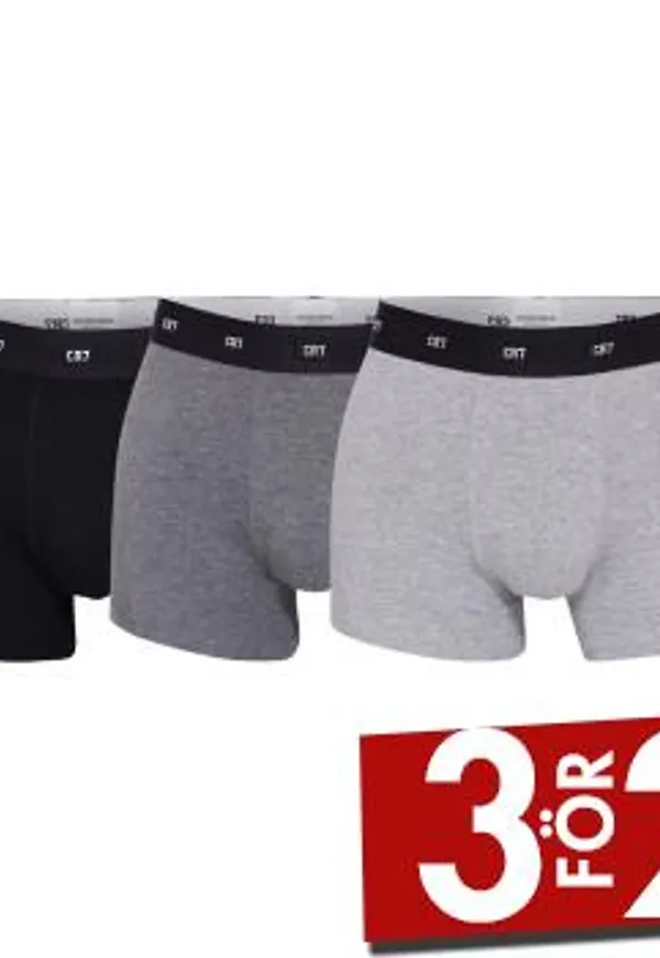 CR7 Cristiano Ronaldo Kalsonger 3P Bamboo Trunks Svart/Grå Medium Herr