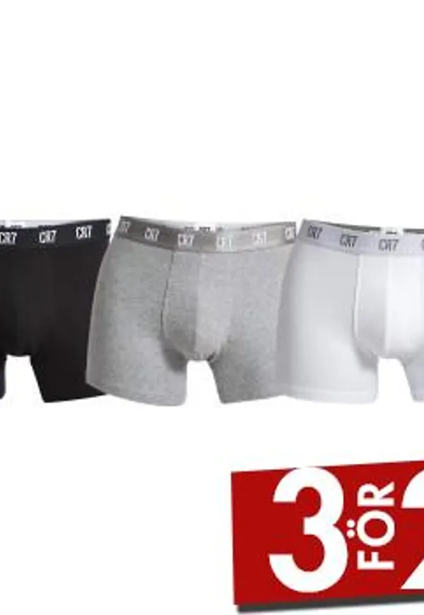 CR7 Cristiano Ronaldo Kalsonger 3P Men Trunk Grå/Svart bomull X-Large Herr