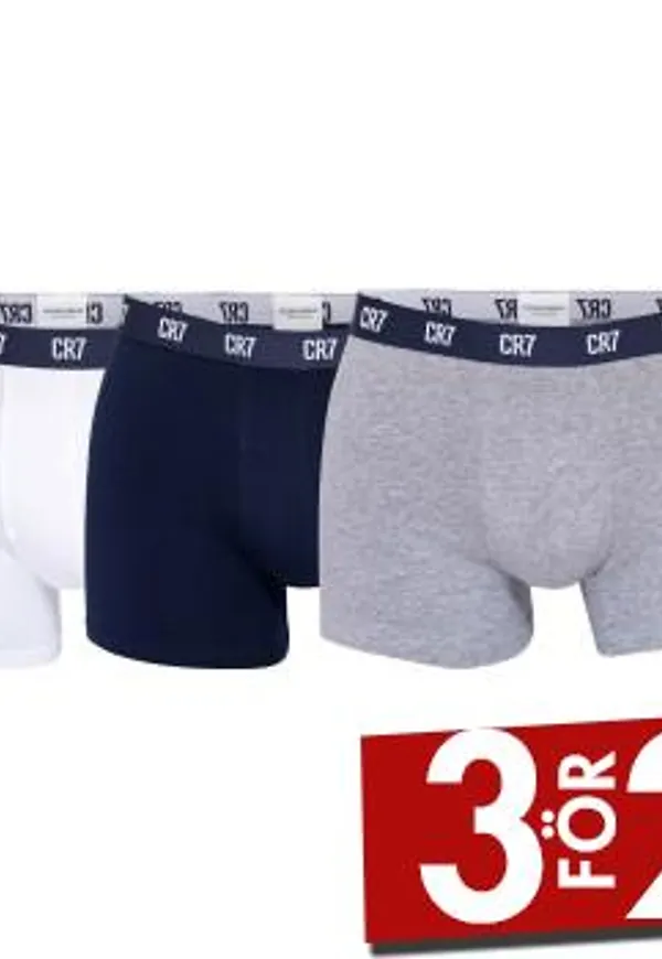 CR7 Cristiano Ronaldo Kalsonger 3P Men Trunk Marin/Grå bomull Large Herr