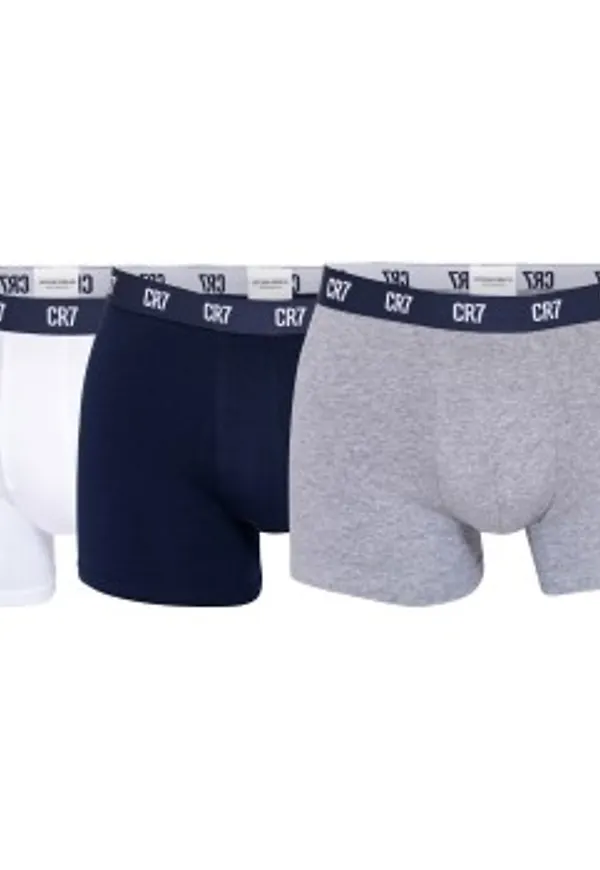 CR7 Cristiano Ronaldo Kalsonger 3P Men Trunk Marin/Grå bomull Large Herr