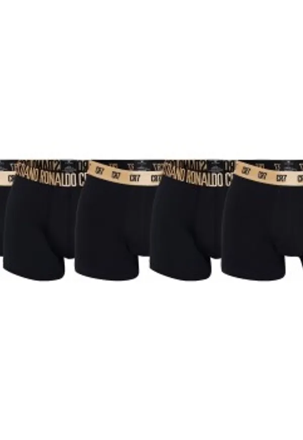 CR7 Cristiano Ronaldo Kalsonger 5P Organic Cotton Trunks Black/Gold bomull Small Herr