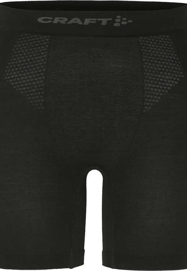 Craft Men's Wool Seamless Boxer 6-Inch Black