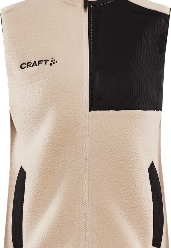 Craft Women's Adv Explore Pile Fleece Vest Ecru/Black