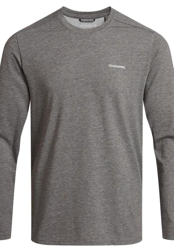 Craghoppers Men's Nosilife Abel Long Sleeved T-Shirt Black Pepper Marl
