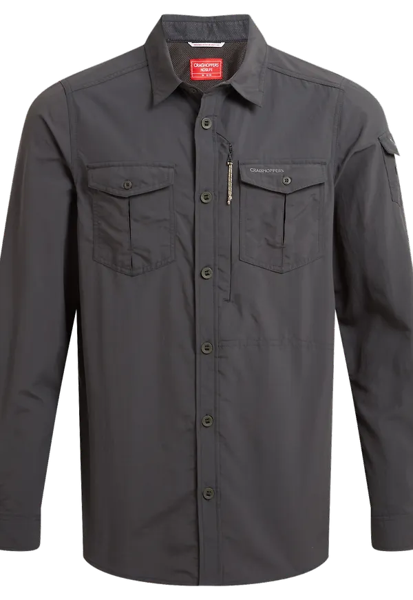 Craghoppers Men's Nosilife Adventure Long Sleeved Shirt III Black Pepper
