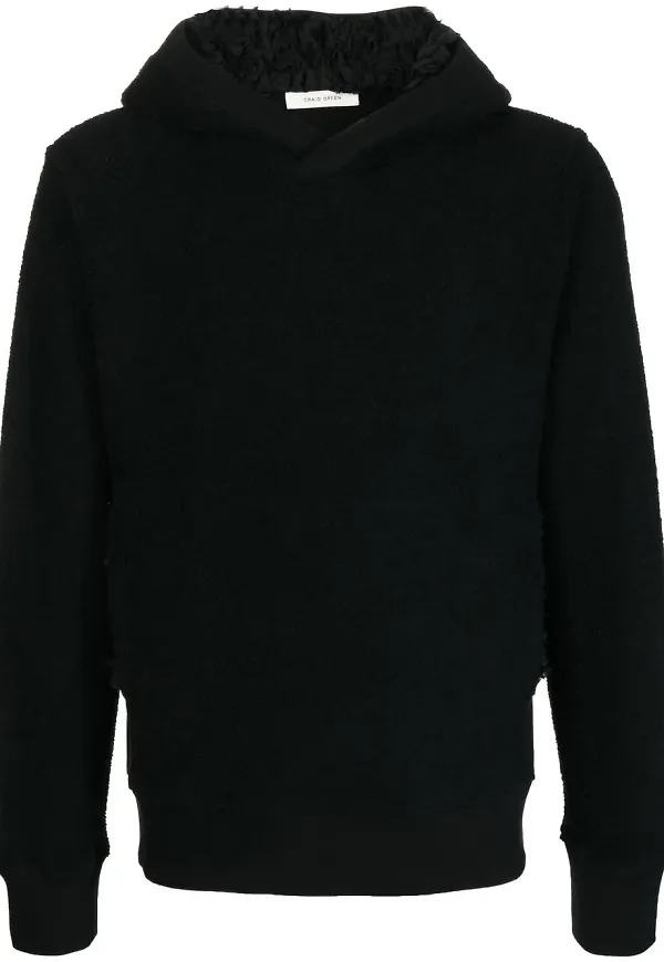 Craig Green långärmad hoodie med rysch - Svart