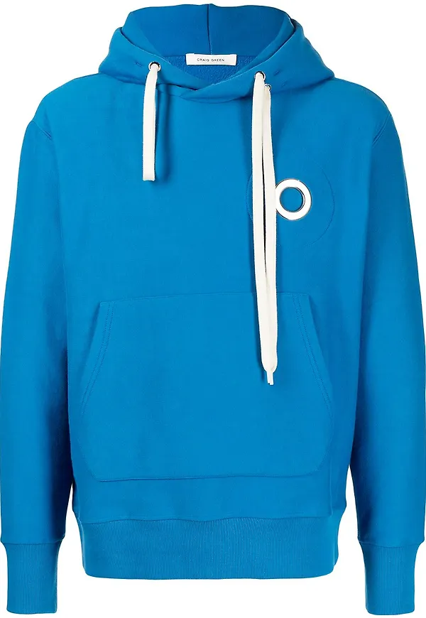 Craig Green öljettprydd hoodie - Blå