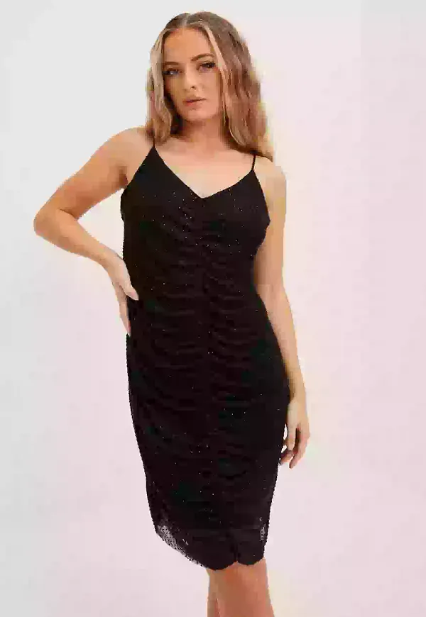 Cras Sashacras Dress Glittriga klänningar Black