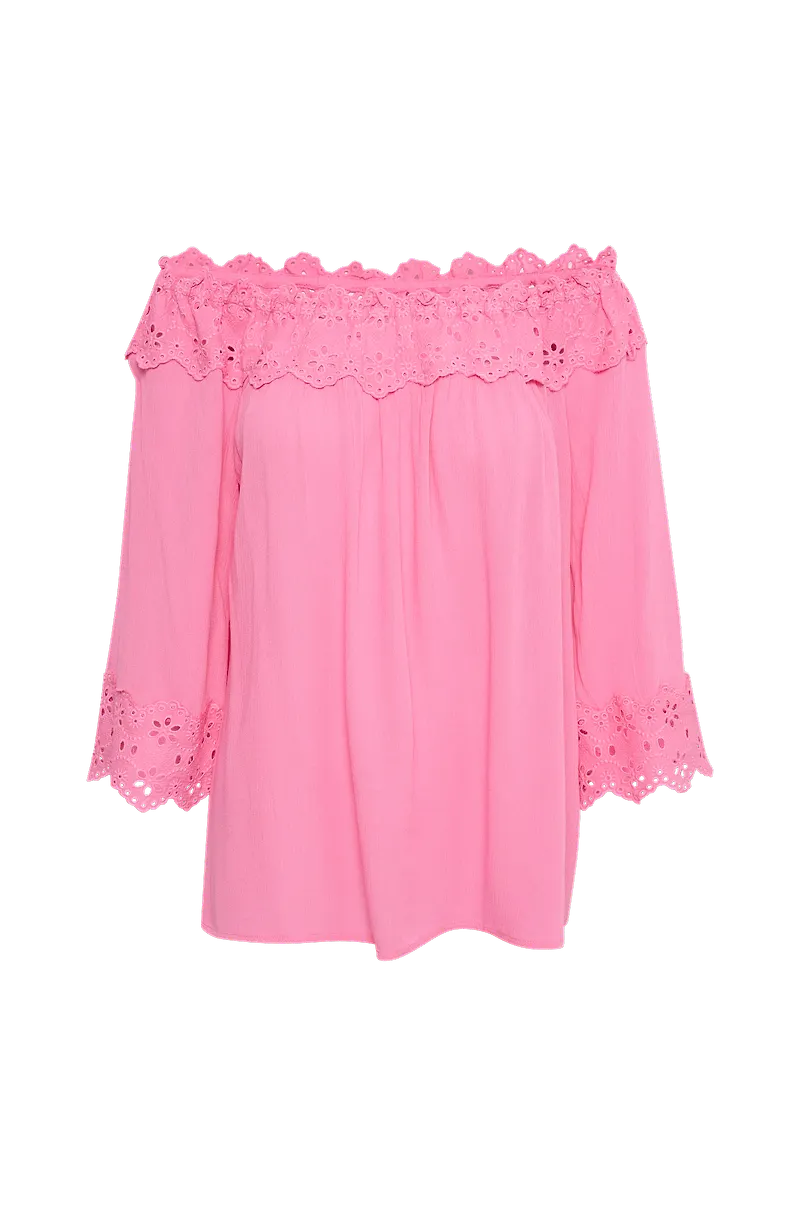 Cream - Blus crBea Embroidery Anglaise Blouse - Rosa