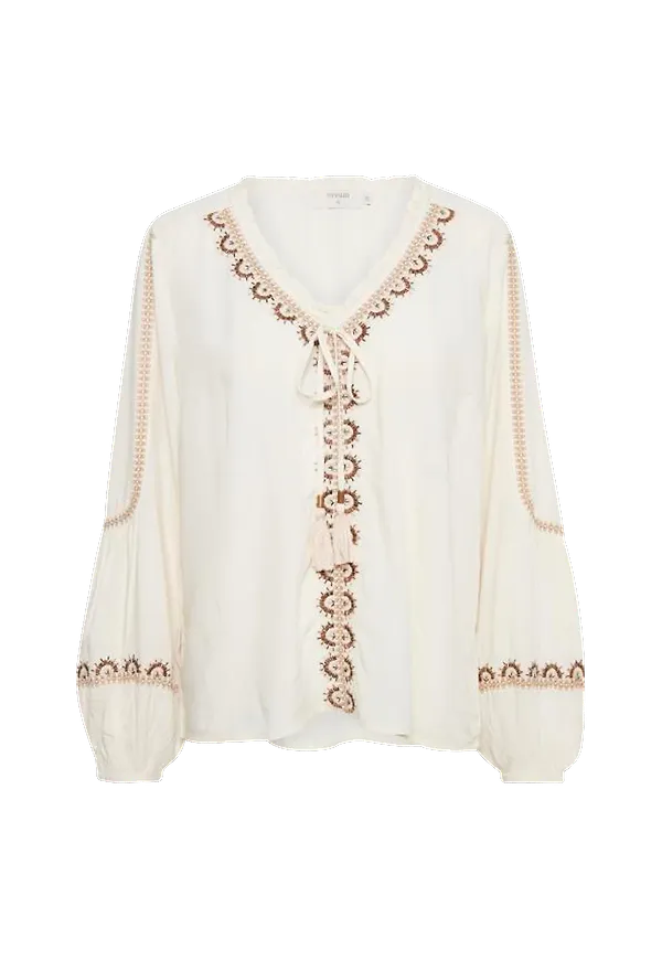 Cream - Blus crDia Blouse - Vit
