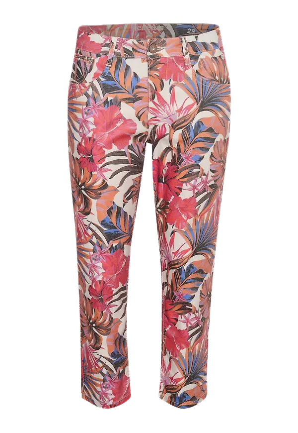 Cream - Byxor crKaiza 3/4 Printed Twill Coco Fit - Orange
