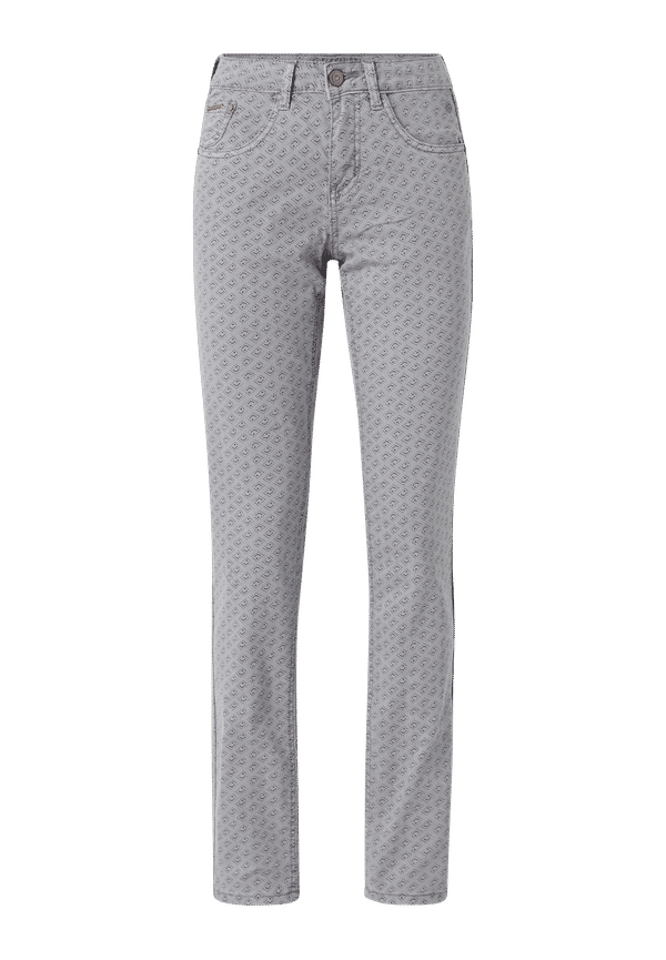 Cream - Byxor crLotte Printed Twill Pant - Grå