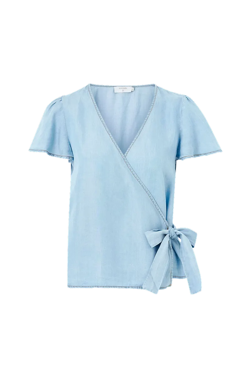 Cream - Omlottblus crFalusa Wrap Blouse - Blå