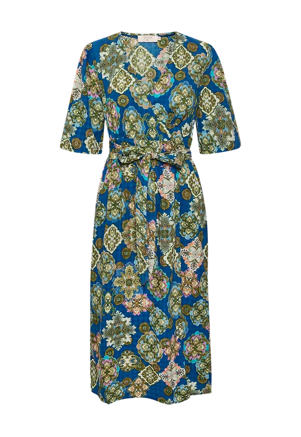 Cream - Omlottklänning crJolly Wrap Dress Zally Fit - Blå - 46