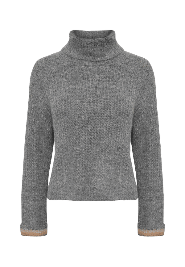 Cream - Polotröja crMiranda Cropped Pullover - Grå