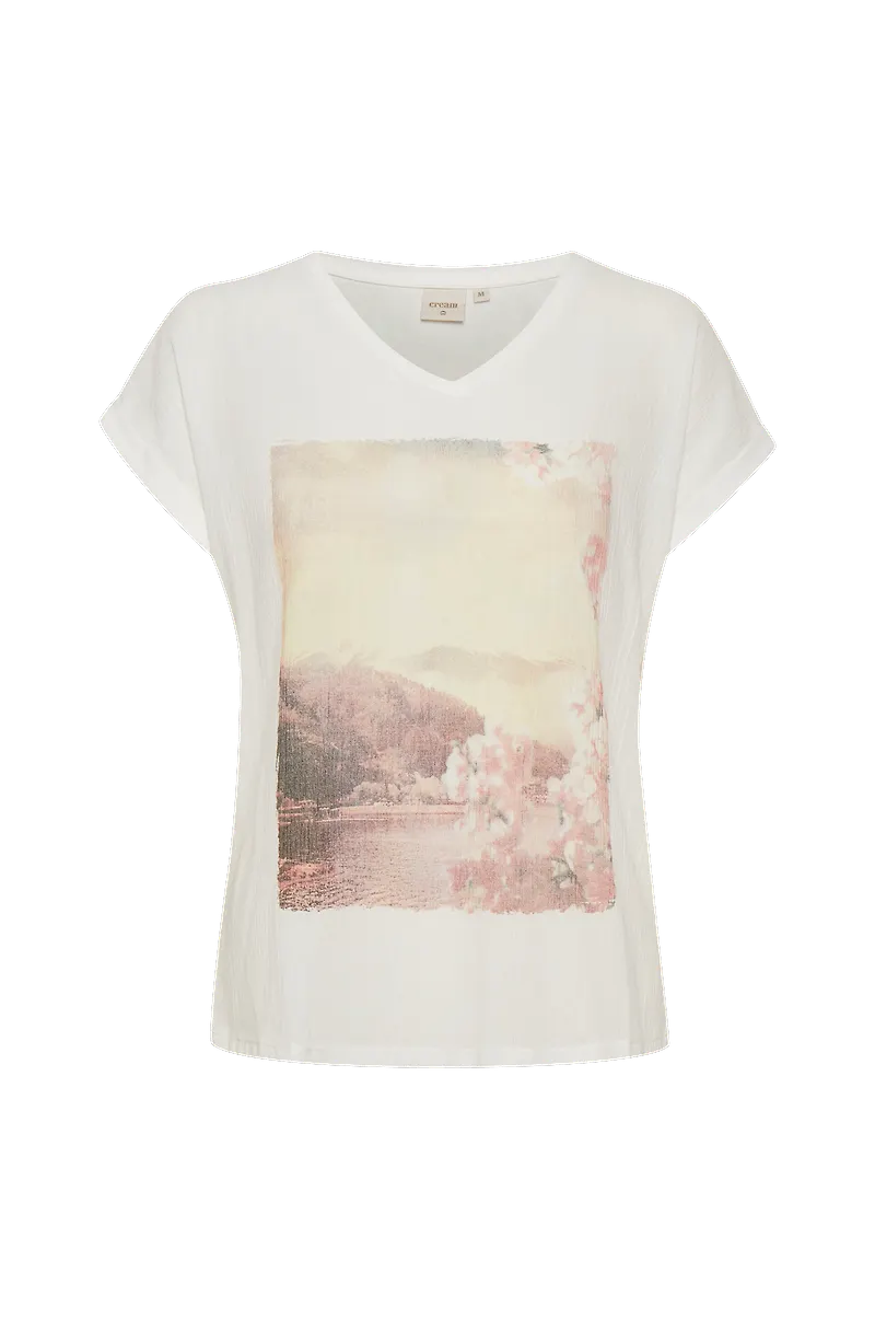 Cream - Topp crFemella T-shirt - Vit