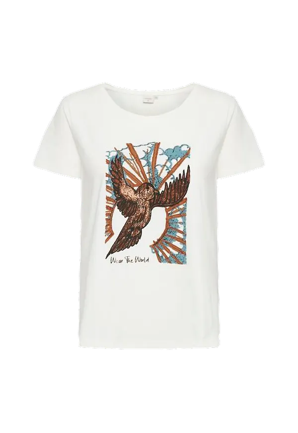 Cream - Topp vCamilla T-shirt - Vit