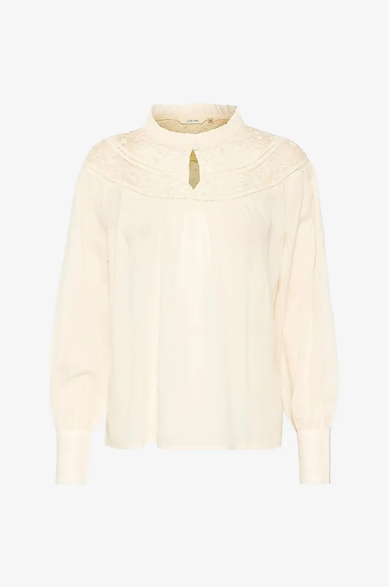 Cream - Blus crFio Blouse - Vit