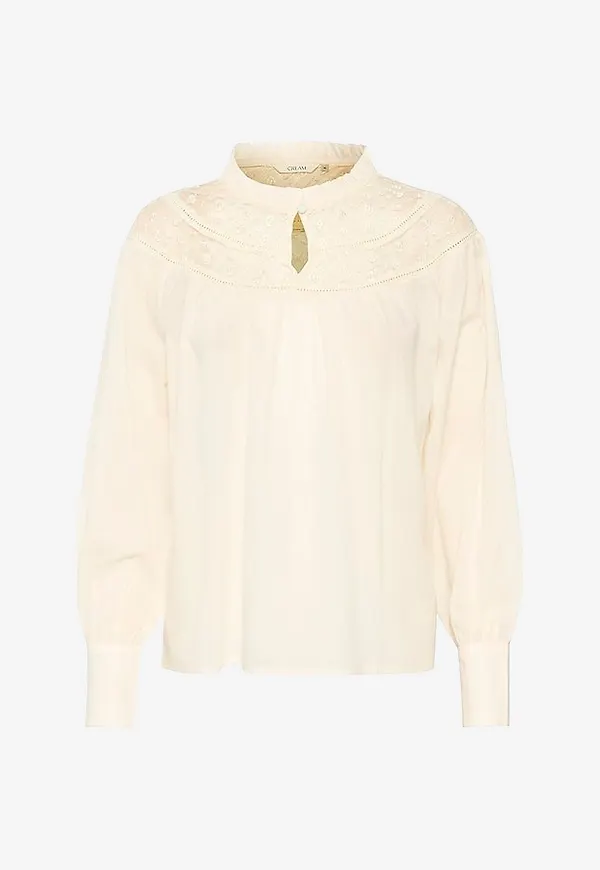 Cream - Blus crFio Blouse - Vit