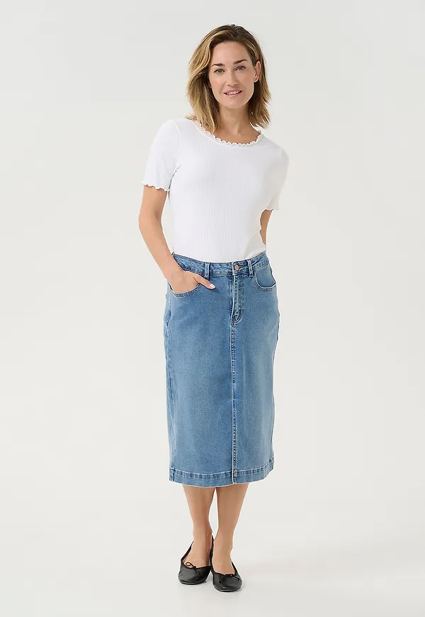 Cream - Jeanskjol crJannie Denim Skirt - Blå