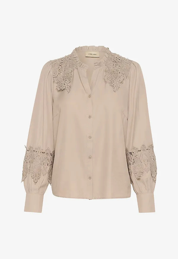 Cream - Skjorta crLuna Lace Shirt - Grå