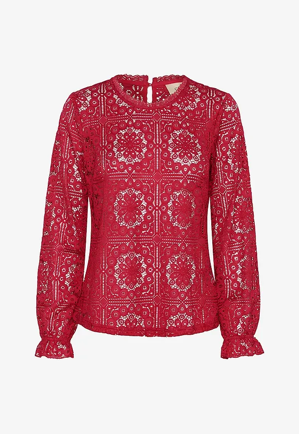 Cream - Topp crTiley Lace Blouse - Röd