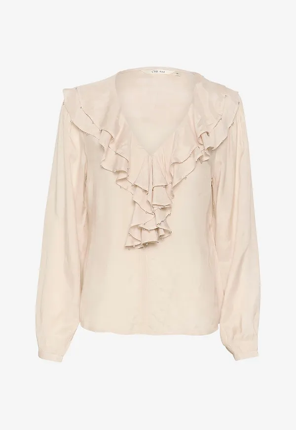 Cream - Blus crRinni Flounce Blouse - Beige