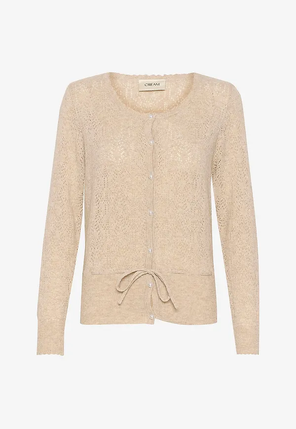 Cream - Cardigan ceSaje Knit Blouse - Beige