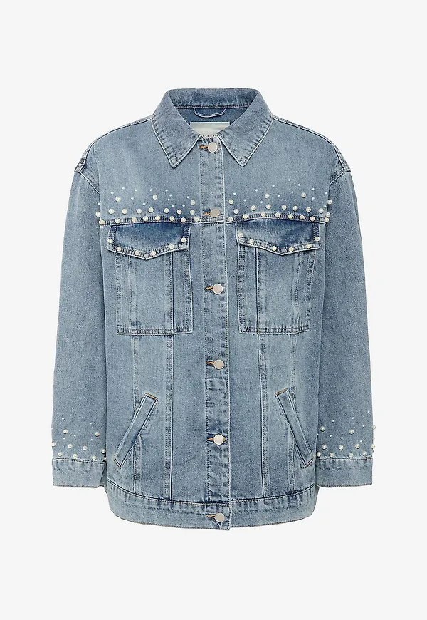 Cream - Jeansjacka crViv Deco Jacket - Blå