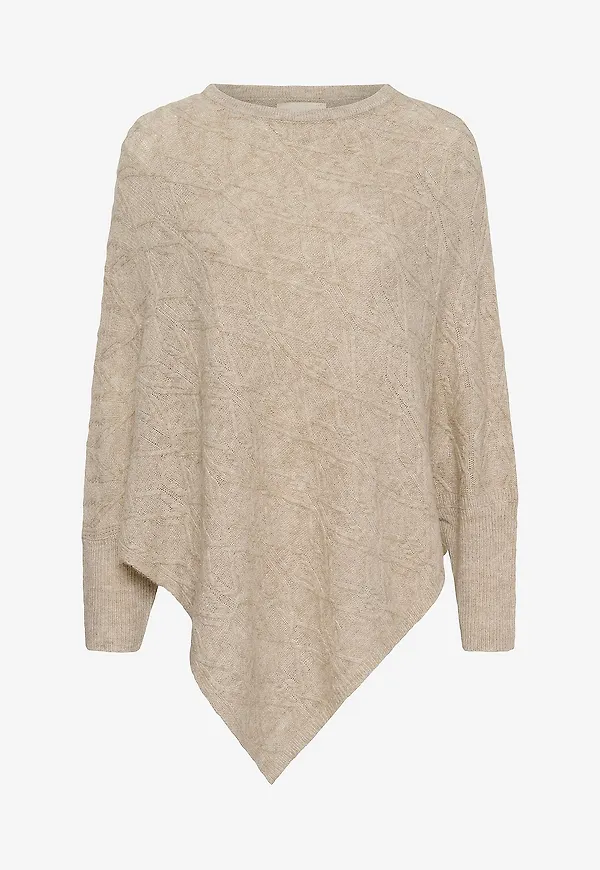 Cream - Poncho CRElsie Knit Poncho - Beige