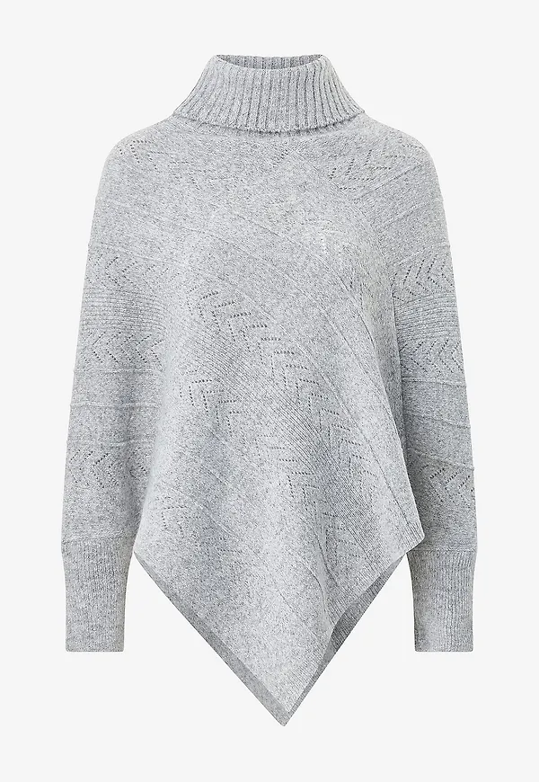 Cream - Poncho crHoliday Turtelneck - Grå