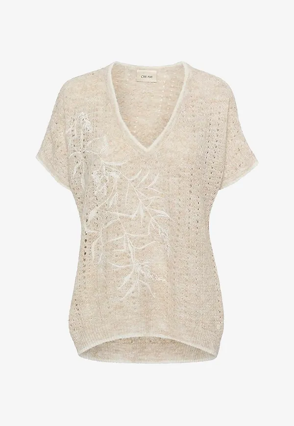 Cream - Topp crSolva Knit Blouse - Beige