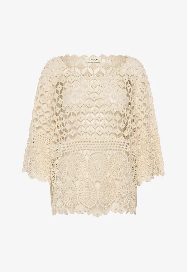 Cream - Tröja crGina Poncho - Natur
