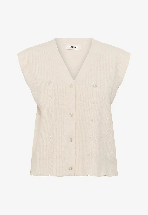Cream - Väst crKlementine Knit Vest - Vit