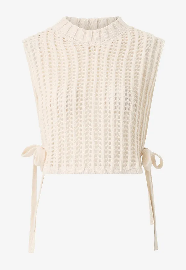 Cream - Väst crWullie Knit Slipover - Vit