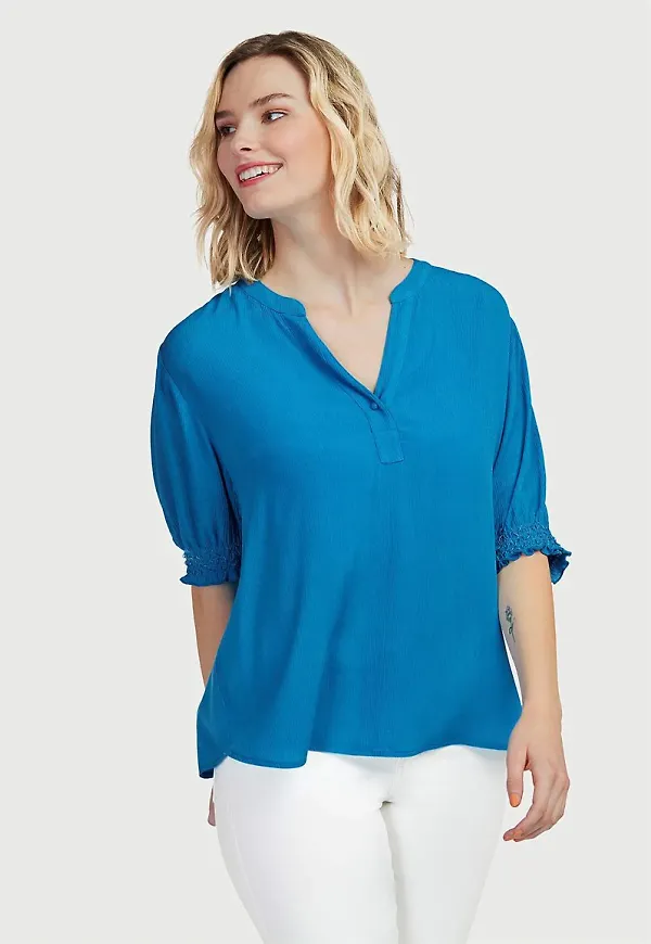 Crepe blus med smock