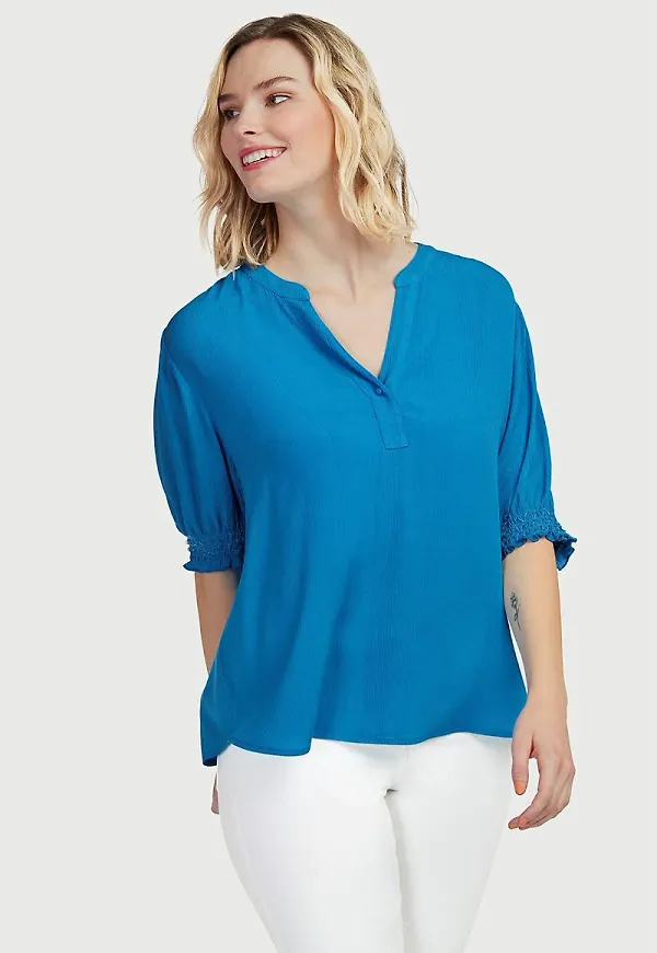 Crepe blus med smock