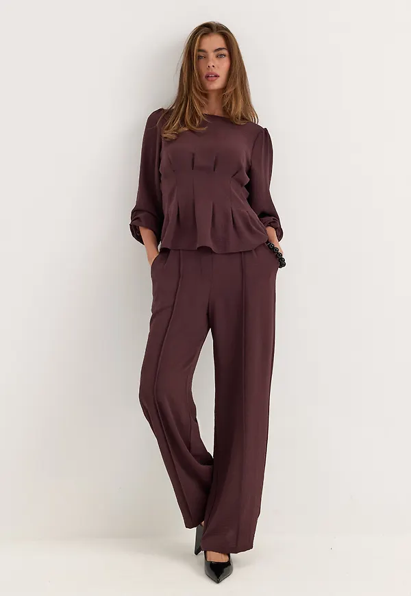 Crepe Front Seam Trousers