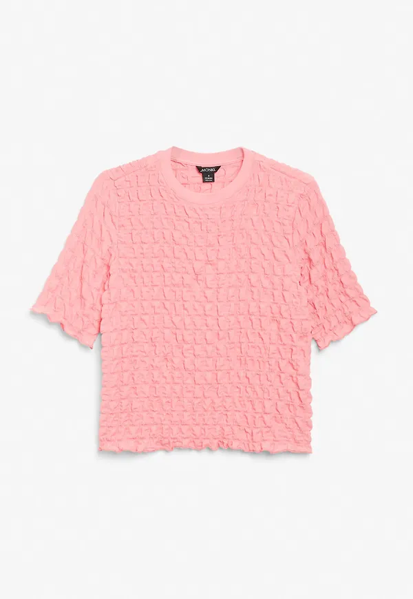 Crepe textured t-shirt - Pink