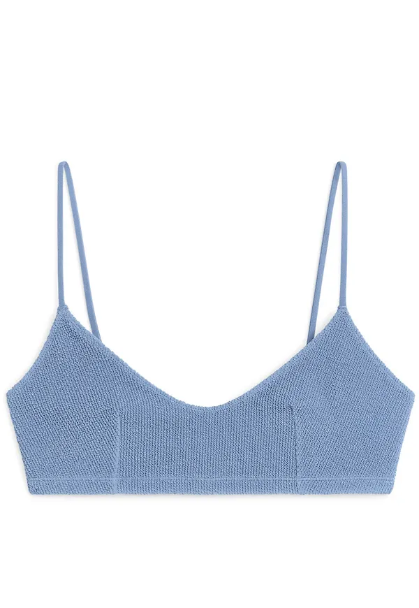 Crinkle Bikini Top - Blue