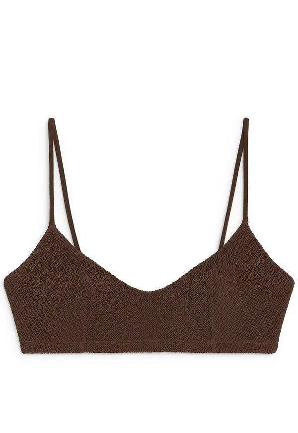 Crinkle Bikini Top - Beige