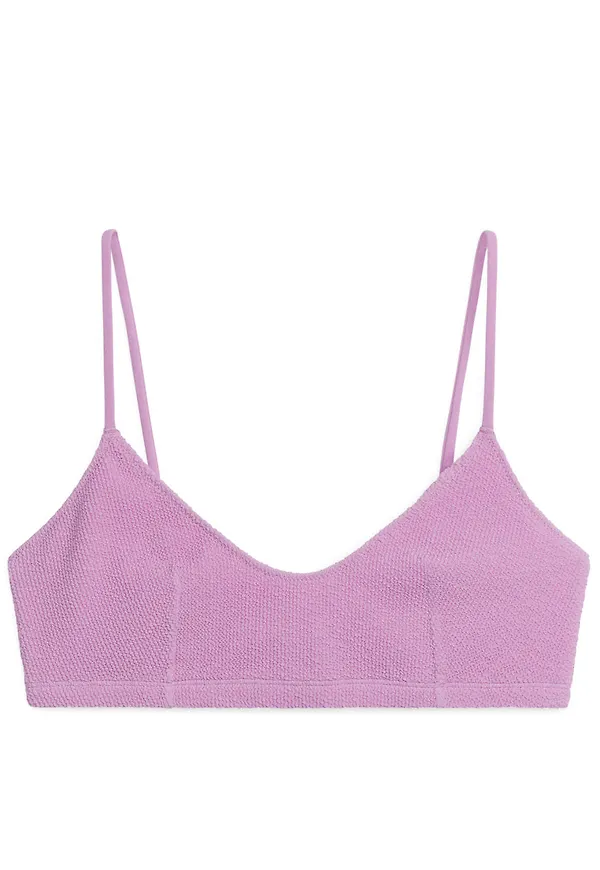 Crinkle Bikini Top - Pink