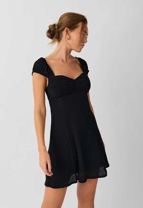 Crinkle mini dress