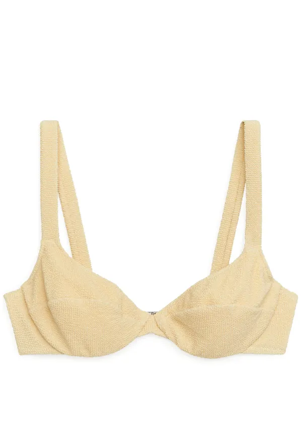 Crinkle Wired Bikini Top - Yellow
