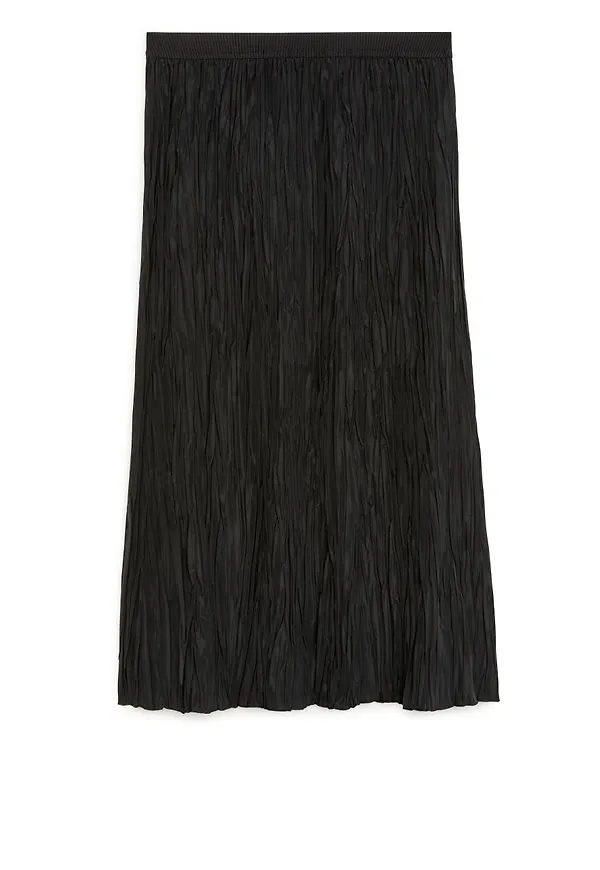 Crinkled Tafetta Skirt - Black
