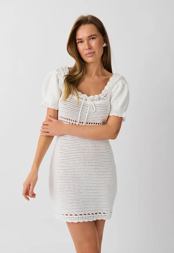 Crochet knitted dress