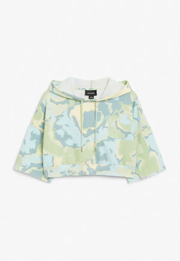 Crop short-sleeve hoodie - Green