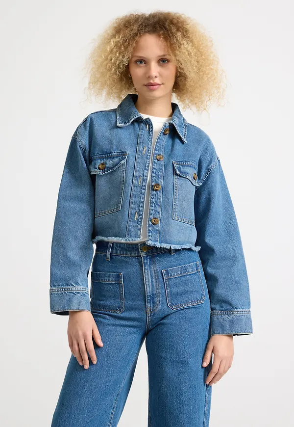 Croppad Jeansjacka