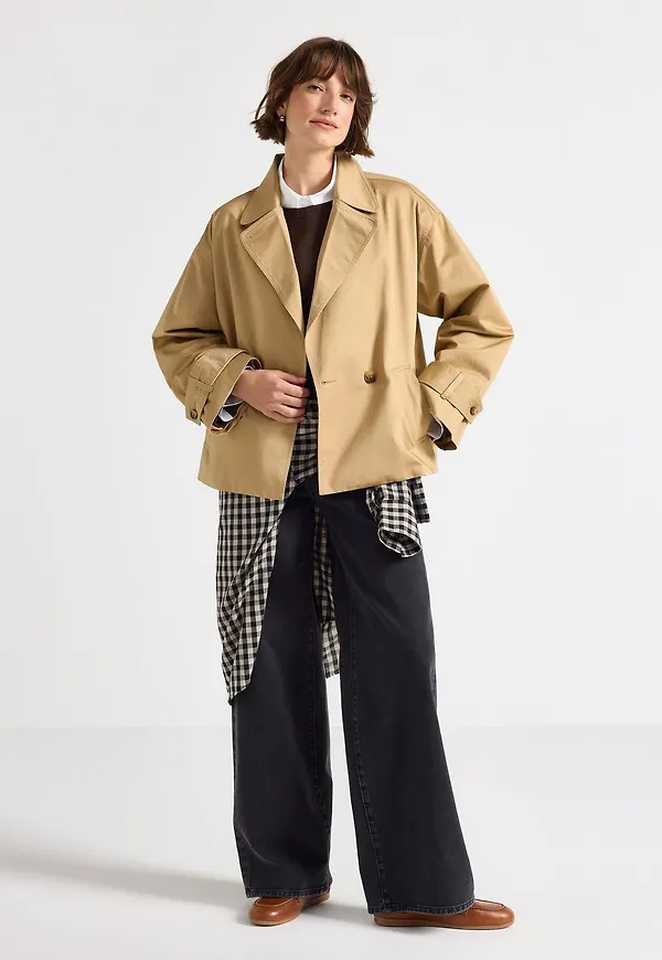 Croppad trenchcoat