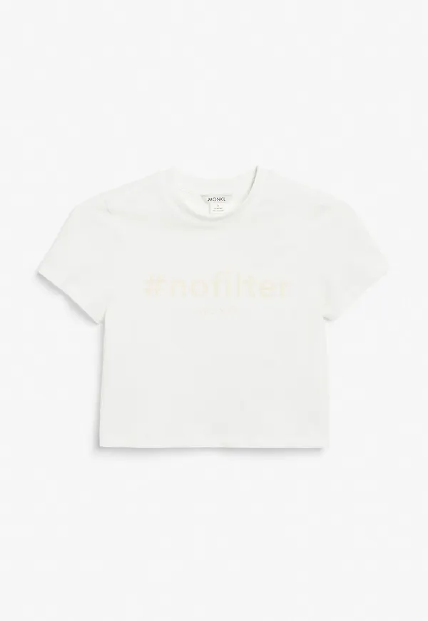 Cropped baby-style tee - White